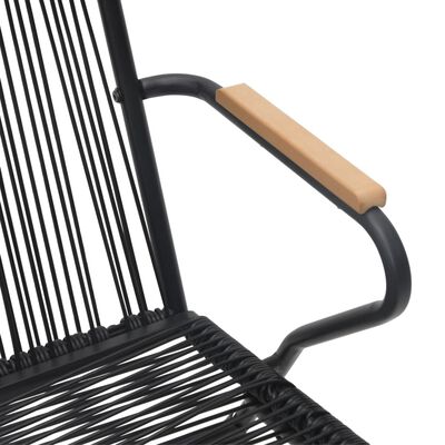 vidaXL Градински столове, 2 бр, черни, 58x59x85,5 см, PVC ратан