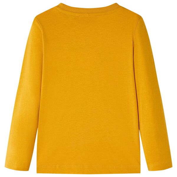 Детска тениска с дълъг ръкав, охра, 116