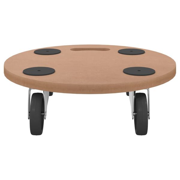 vidaXL Транспортни колички, 2 бр, кръгли, инженерно дърво