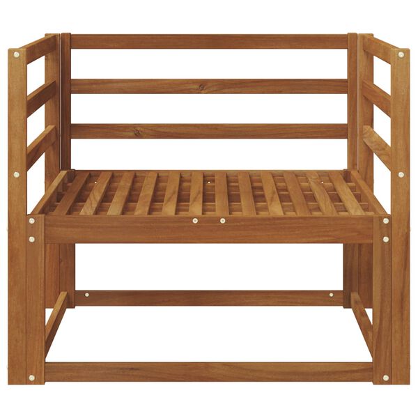 vidaXL Среден диван за открито Солидно акациево дърво Естествен