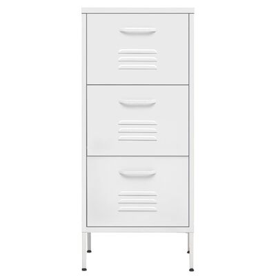 vidaXL Шкаф за съхранение, бял, 42,5x35x101,5 см, стомана