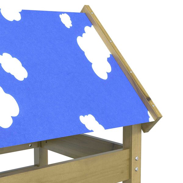 vidaXL Игрална кула Кафяво Солидна импрегнирана дървесина