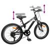 vidaXL Kids Mountain Bike 20 инча 6-Speed за 5-8 години Черно