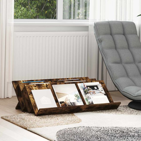 vidaXL Етажерка за списания с рафт Димян дъб 90 x 53 x 28,5 см