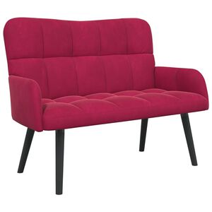 vidaXL Диван с два места виненочервен 115 x 61 x 87 см Кадифе