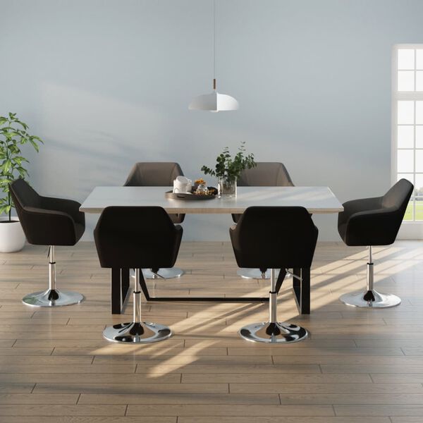 vidaXL Трапезни столове, 6 бр, сиви, изкуствена кожа