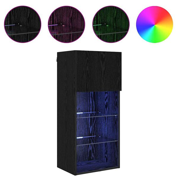 vidaXL Стенен телевизионен шкаф Черния дъб 40,5 x 30 x 90 см