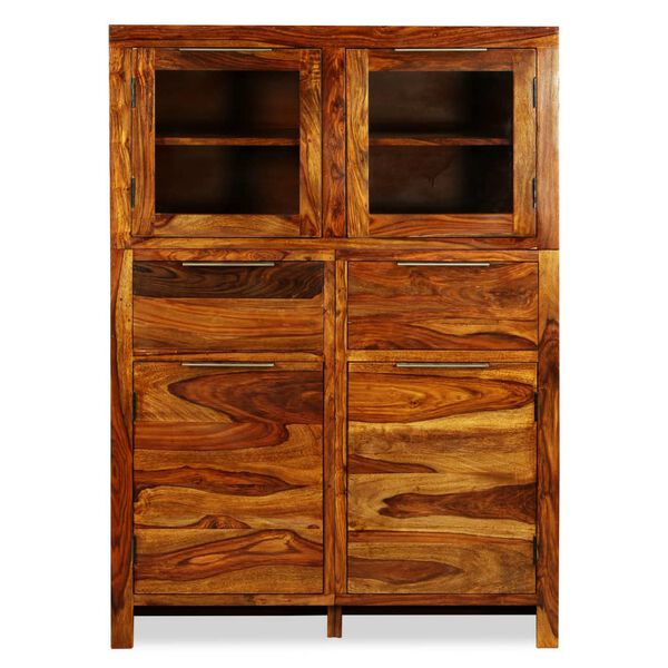 vidaXL Скрин, акациево дърво масив, 100x35x140 см