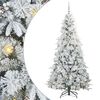 vidaXL Изкуствено коледно дърво с хингед Бяло 210 cm PE и PVC