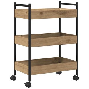 vidaXL Кухненска количка Дъб 50 x 30 x 70 см Инженерна дървесина