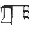 vidaXL Бюро, черно, 139x139x75 см, инженерно дърво