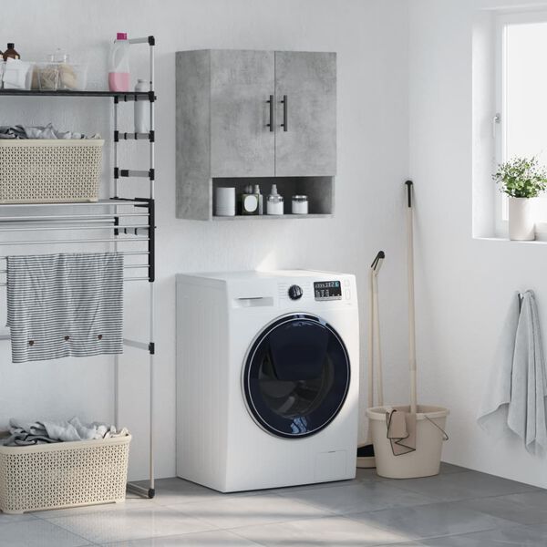 vidaXL Стенен шкаф, бетонно сив, 60x31x70 см, инженерно дърво