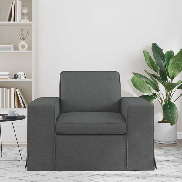 vidaXL Диван 60cm Тъмен сив Метал