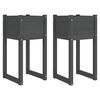 vidaXL Плантери, 2 бр, сив, 40x40x81 см, борово дърво масив
