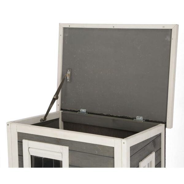 Kerbl Външна къщичка за котки Family, 57x55x80 см, сиво и бяло