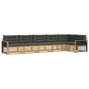 vidaXL Комплект дивани за открито 6 pcs Бяло и антрацит Полиестер
