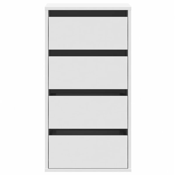 vidaXL Ъглов скрин с чекмеджета, бял, 40x41x76 см, инженерно дърво