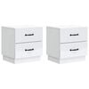 vidaXL Нощен шкаф 2 pcs Бяло 43 x 34,5 x 44,5 см Инженерна дървесина