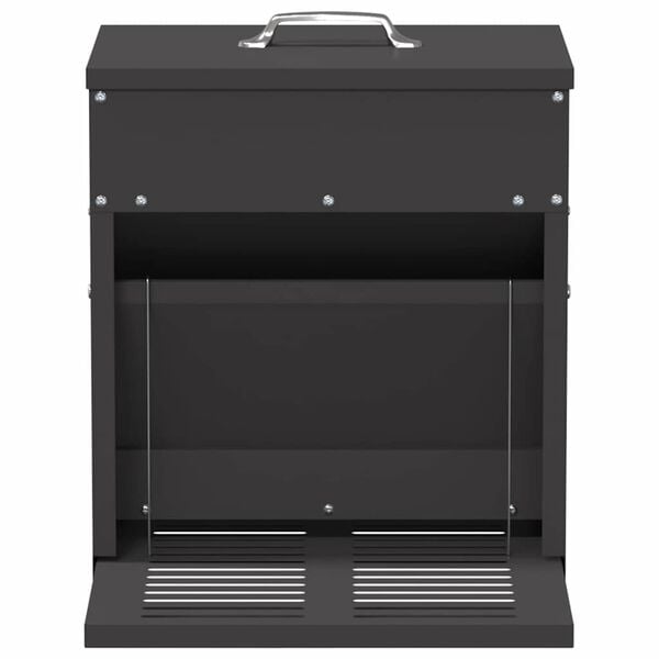 vidaXL Кокошка Т ределна хранилка Черно 33 x 42 x 40 см