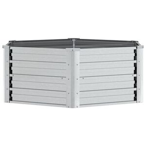 vidaXL Повдигната градинска леха 129х45 см поцинкована стомана сребро
