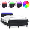 vidaXL Боксспринг легло с матрак и LED, черно, 120x210 см, кадифе