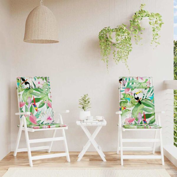 vidaXL Възглавници за столове с облегалки 2 бр шарени Оксфорд плат