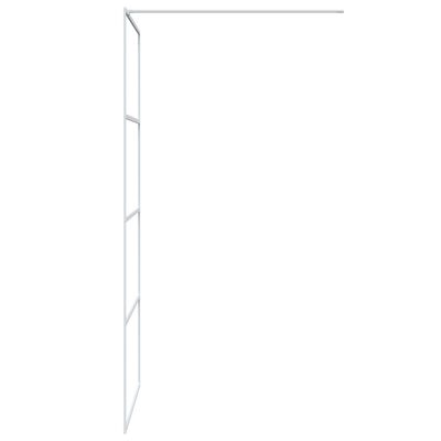 vidaXL Параван за баня, бял, 90x195 см, прозрачно ESG стъкло