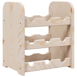 vidaXL Поставка за вино 33x25x37 см масивна чамова дървесина