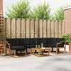 vidaXL Комплект дивани за открито 8 pcs Естествено и черно
