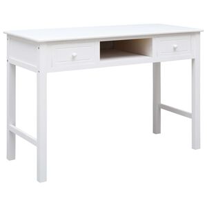 vidaXL Писалище, бяло, 110x45x76 см, дърво