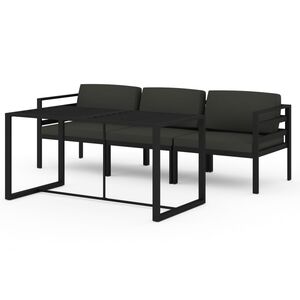 vidaXL Градински комплект от 7 части с възглавници, алуминий, антрацит