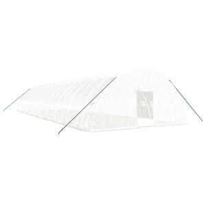 vidaXL Оранжерия със стоманена рамка бяла 108 м&sup2; 18x6x2,85 м