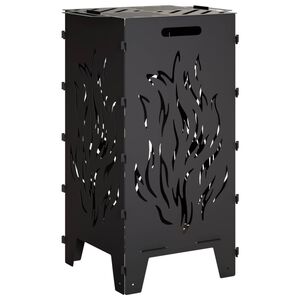 vidaXL Огнище Черно 47 x 38 x 75 см Стомана