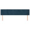 vidaXL Горна табла за легло, тъмносиня, 163x16x78/88 см, кадифе