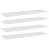 vidaXL Рафтове, 4 бр, бял гланц, 100x30x1,5 см, инженерно дърво