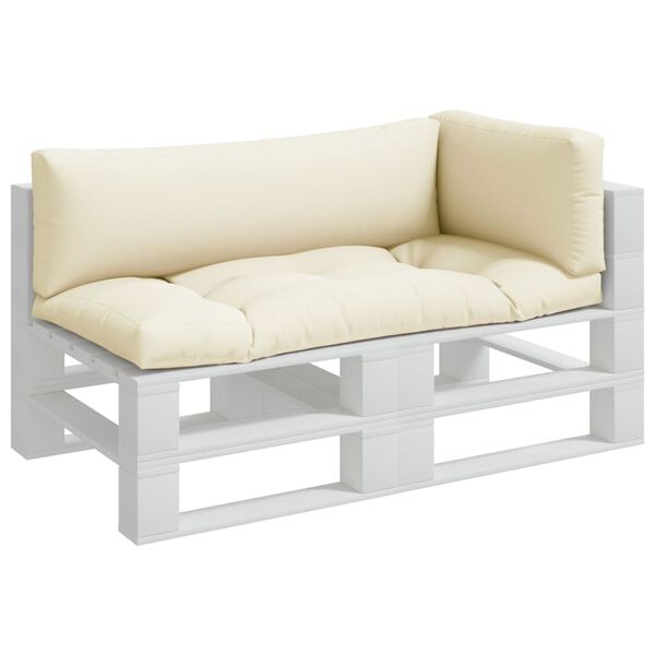 vidaXL Палетни възглавници, 3 бр, кремави, текстил