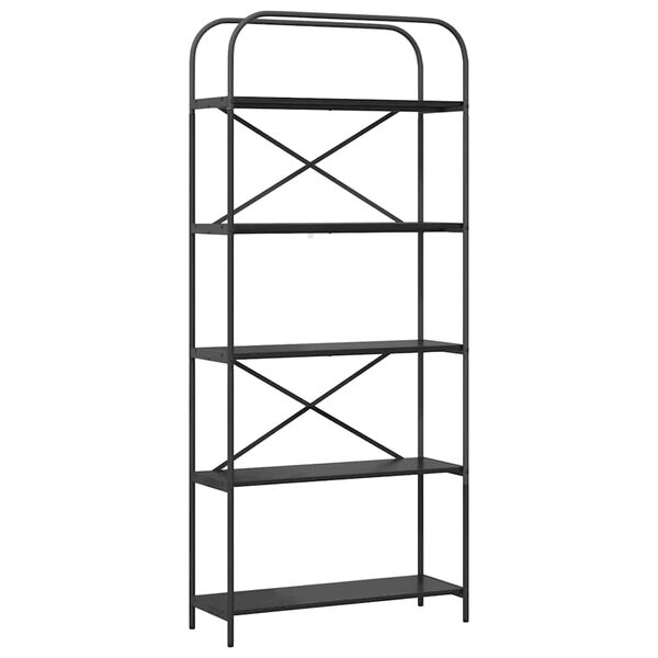 vidaXL Рафт за книги Черния дъб 80 x 30 x 183 см Инженерно дърво