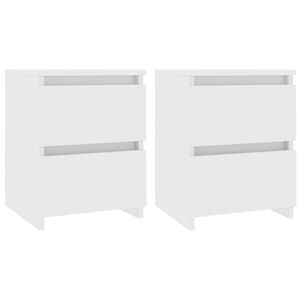 vidaXL Нощни шкафчета, 2 бр, бели, 30x30x40 см, инженерно дърво