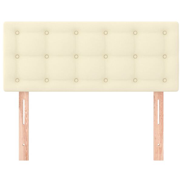 vidaXL Горна табла за легло, кремава, 90x5x78/88 см, изкуствена кожа
