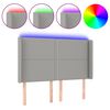 vidaXL LED горна табла за легло, светлосива, 147x16x118/128 см, плат