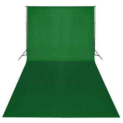 vidaXL Студиен комплект: зелен фон 600 х 300 см и светлини