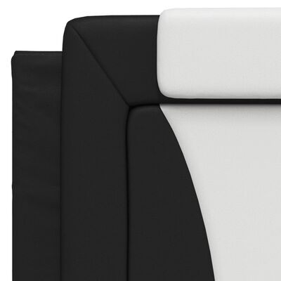 vidaXL Мека табла за легло, черна и бяла, 100 см, изкуствена кожа
