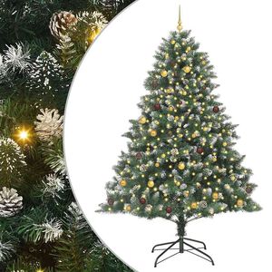 vidaXL С изкуствено коледно дърво с 300 LED светодиода Зелен 240 cm
