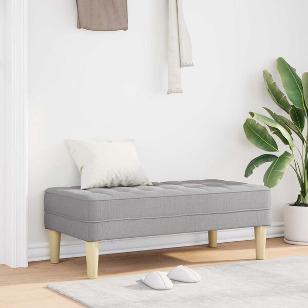 vidaXL Пейка с възглавница Облачно сиво 113 x 57 x 39 см текстил