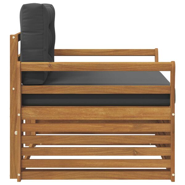 vidaXL Комплект дивани за открито Солидно акациево дърво и полиестер