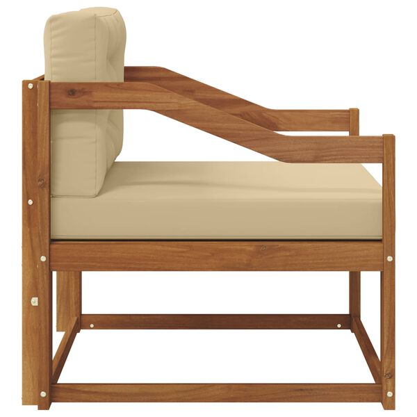 vidaXL Среден диван за открито Солидно акациево дърво Естествен