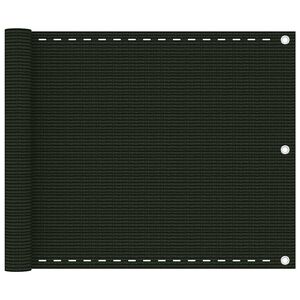 vidaXL Балконски параван, тъмнозелен, 75x300 см, HDPE