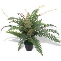 vidaXL Изкуствено растение папрат със саксия, 60 см, зелено