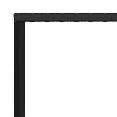 vidaXL Градински комплект с възглавници, 6 части, черен, полиратан