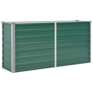 vidaXL Градинска висока леха поцинкована стомана 160x40x77 см зелена